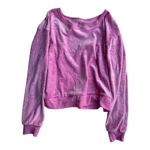 Hello Kitty by Sanrio Pink Embossed Long Sleeve Loungewear Top - Size L